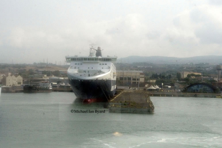 Civitavecchia Ferry through dirty cabin window